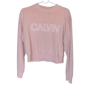 Sale! Calvin Klein Performance Cropped Pink Sweatshirt Size Medium